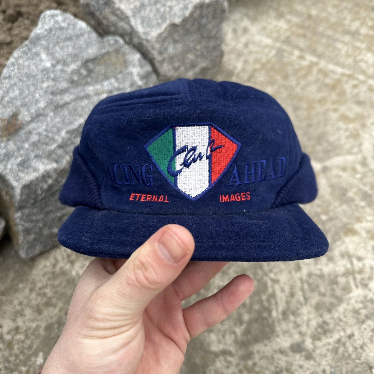 Designer × Japanese Brand Vintage Warm Italy Racing Ahead Eternal Images Cap 90s Size ONE SIZE - 5 Thumbnail