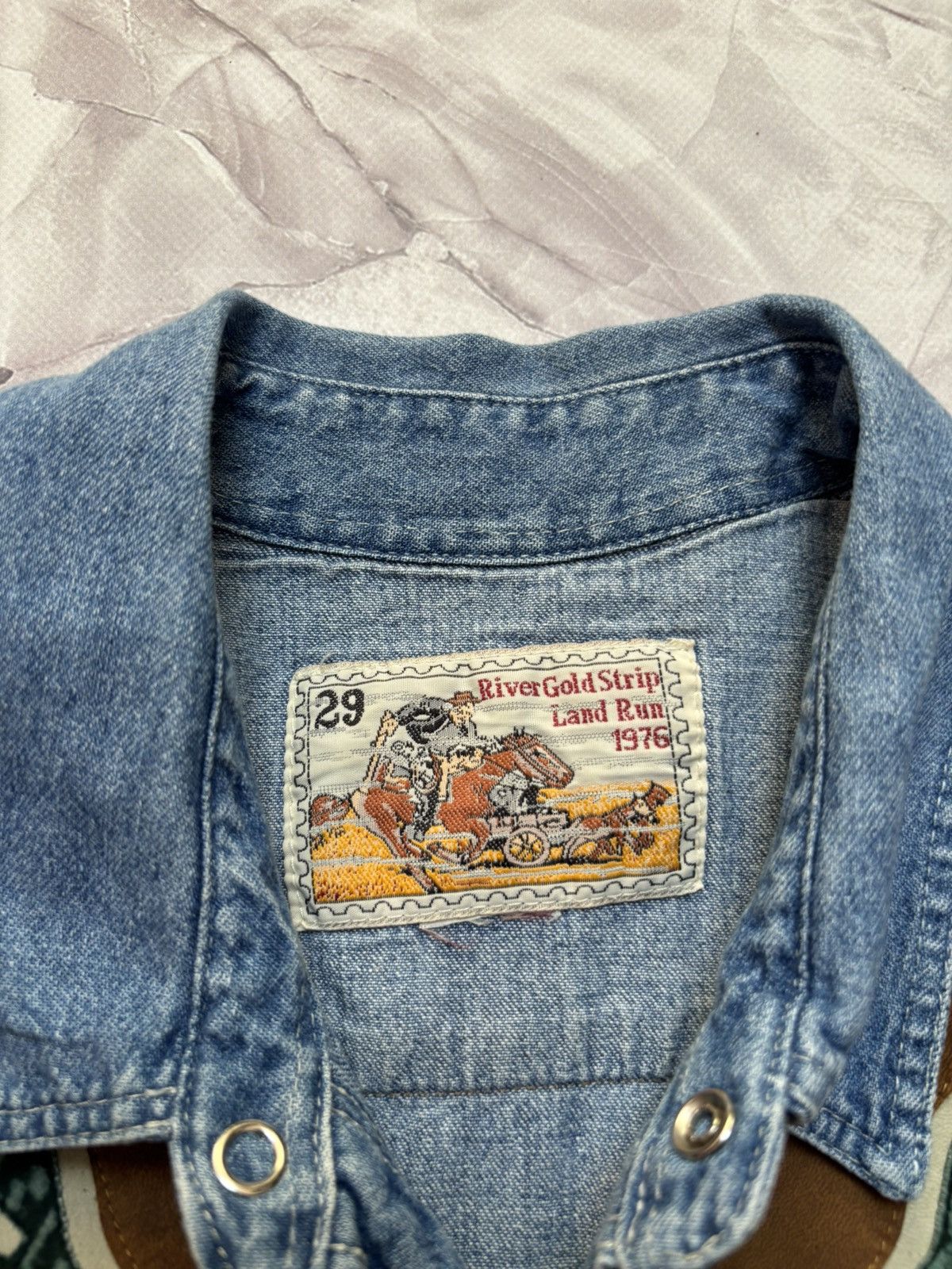 Cowboy Equipment VTG River Gold Western Denim Shirt Cowboy Pearl Snap Mens XL Size US XL / EU 56 / 4 - 10 Thumbnail