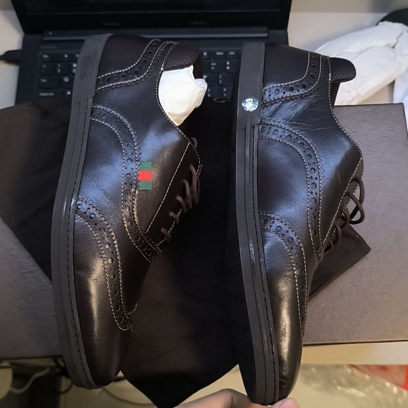 Gucci Gucci Casual Black Low-Top Leather Shoes - Size US 8.5 / EU 41-42 - 8 Thumbnail
