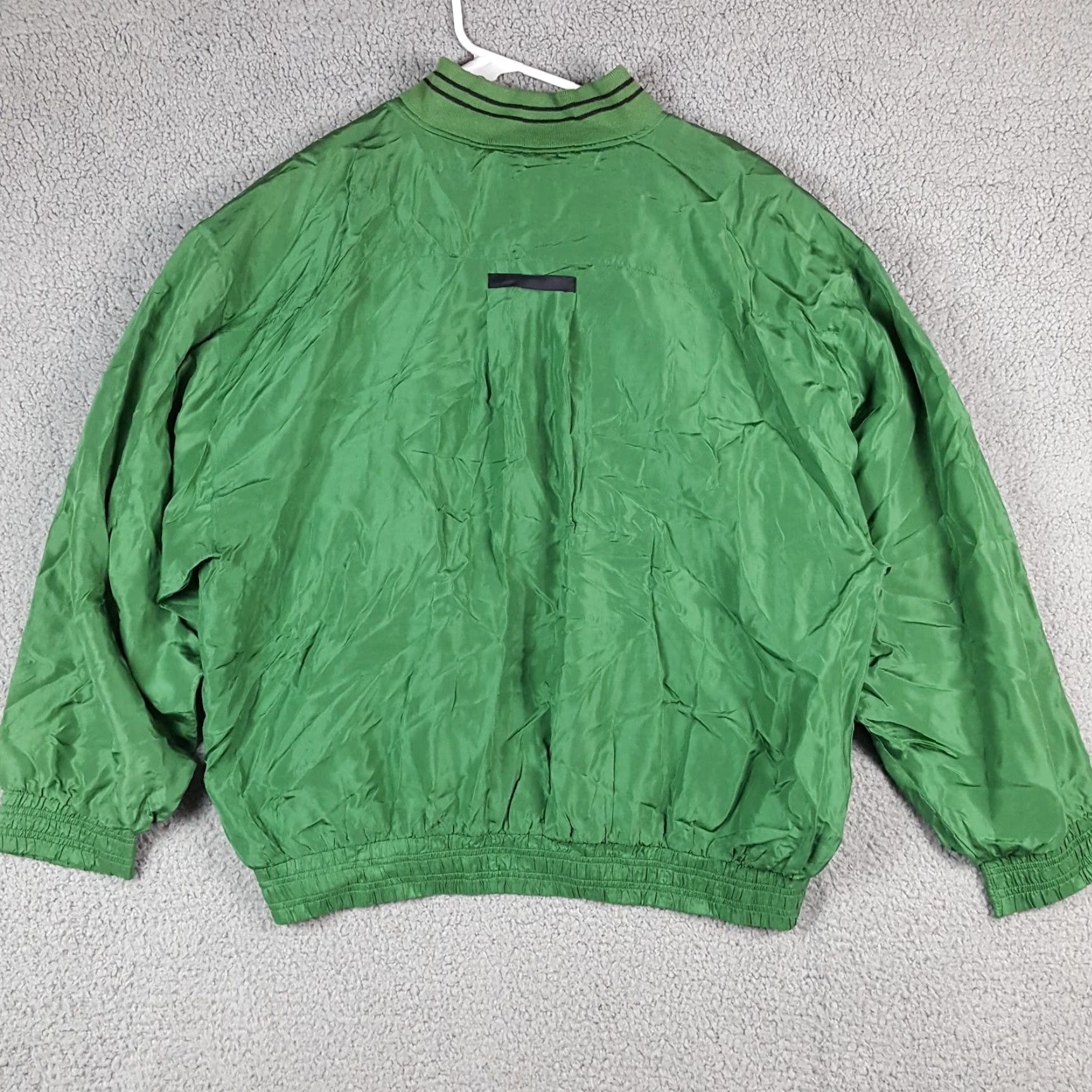 Etro VINTAGE Casual Isle 100% Silk Windbreaker Jacket Women's Size L Green Retro Zip Up 80s 90s Size L / US 10 / IT 46 - 4 Thumbnail