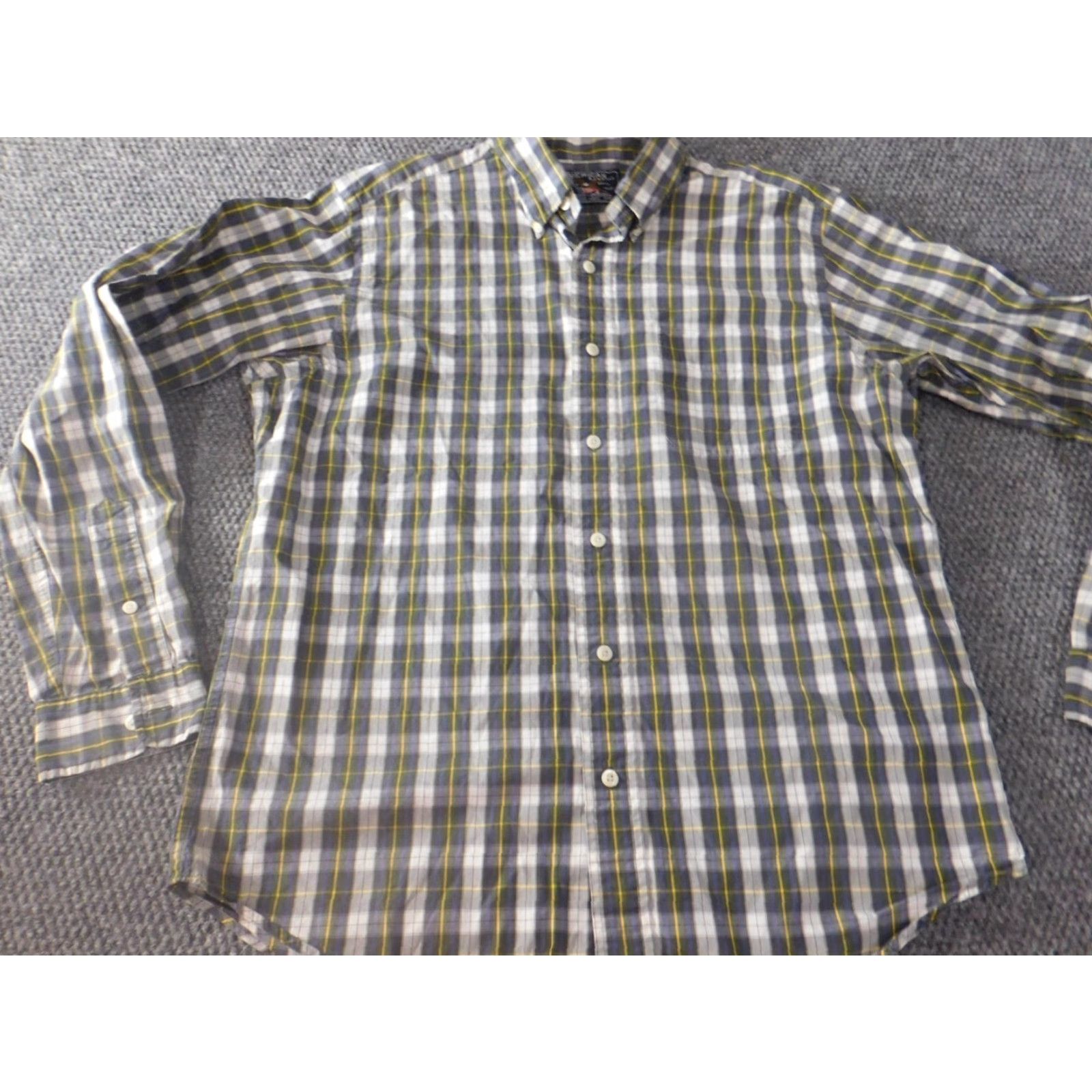 Vintage American Living Shirt Mens Medium Blue Plaid Button-Down Collar Long Sleeve Casual Cotton Knit with Pockets Size US M / EU 48-50 / 2 - 4 Thumbnail