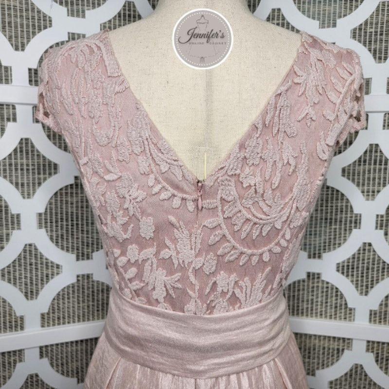 Adrianna Papell Adrianna Papell Blush Pink Shimmer Embroidered Bodice Dress Size XL / US 12-14 / IT 48-50 - 13 Thumbnail