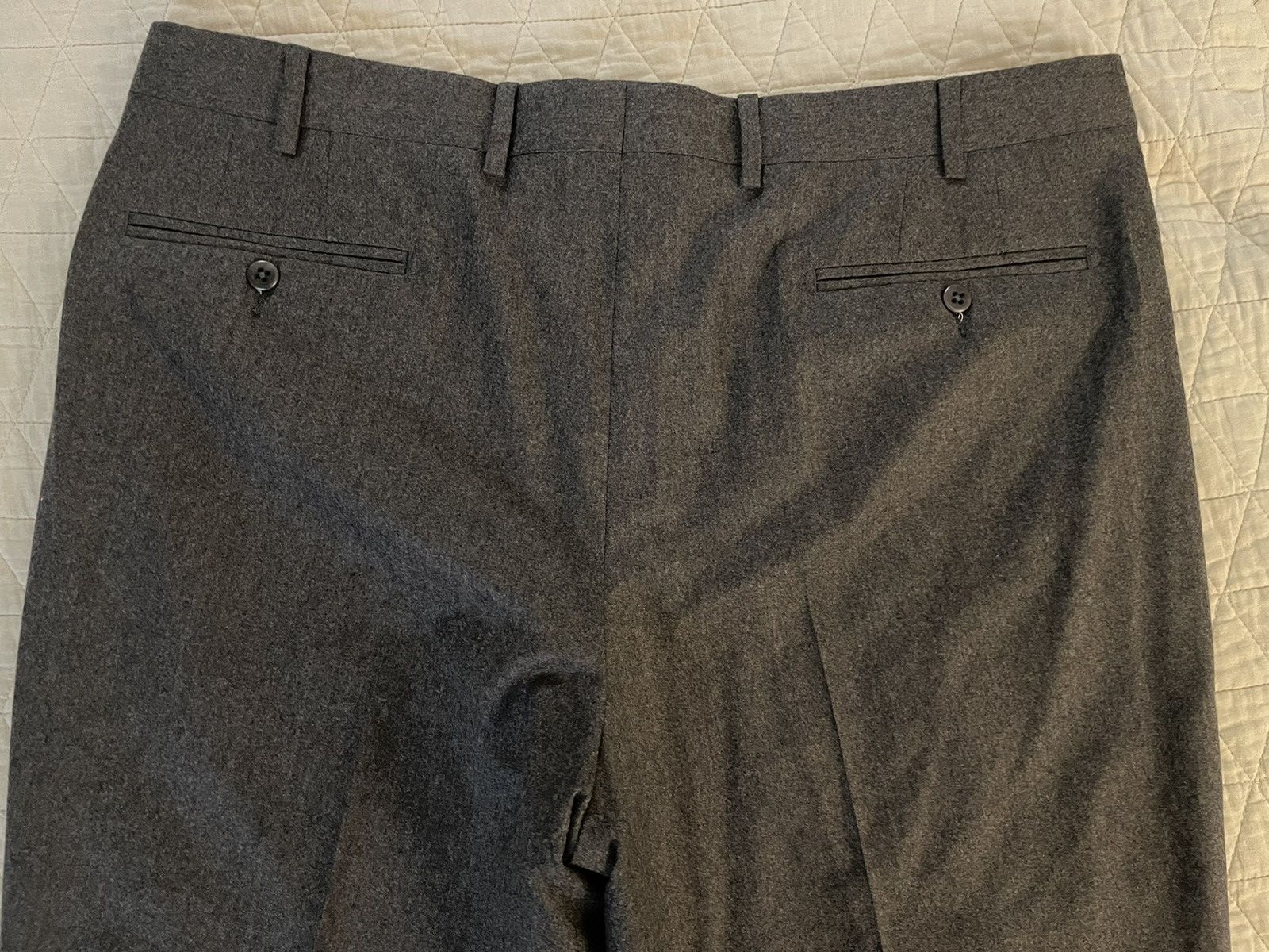 Zanella Flat Front Wool Flannel 'Devon' Trouser Size US 38 / EU 54 - 7 Thumbnail