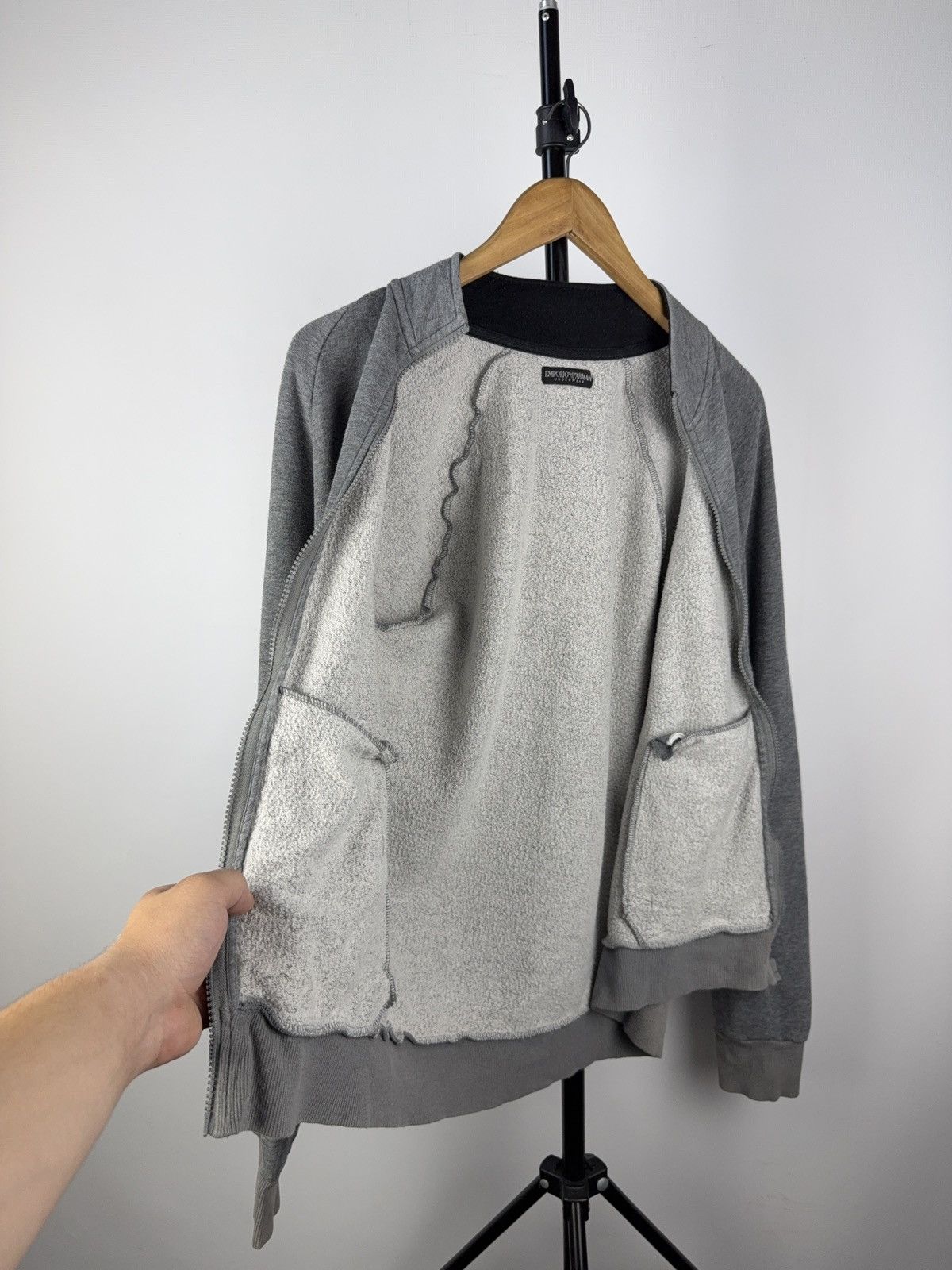 Emporio Armani 00s Designer Emporio Armani Zip Sweatshirt Grey Logo Basic Size US S / EU 44-46 / 1 - 7 Thumbnail