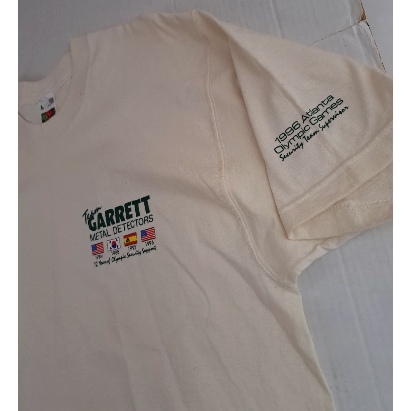 Fruit Of The Loom Vintage Team Garrett Metal Detectors 1996 Atlanta Olympics T-Shirt USA Made LG Size US L / EU 52-54 / 3 - 2 Thumbnail