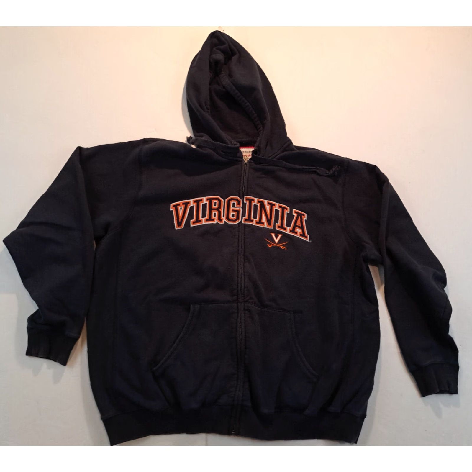 Vintage Virginia Cavaliers Full Zip Hooded Heavy Cotton Sweatshirt XXL Black Size US XXL / EU 58 / 5 - 5 Thumbnail