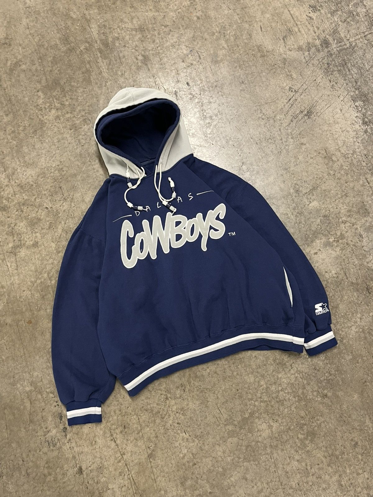 Starter Vintage starter Dallas cowboys double hooded hoodie rare Size US XL / EU 56 / 4 - 3 Thumbnail