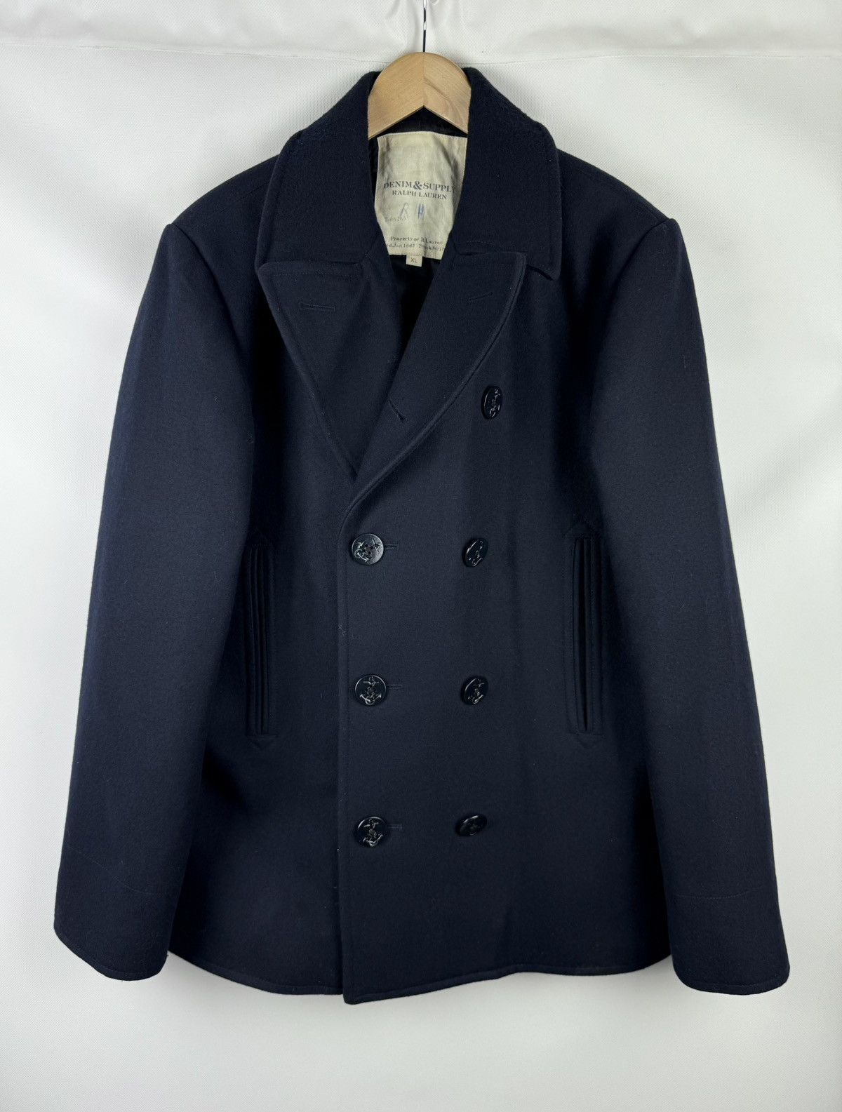 Ralph Lauren Military Style Wool Double Breasted Pea Coat