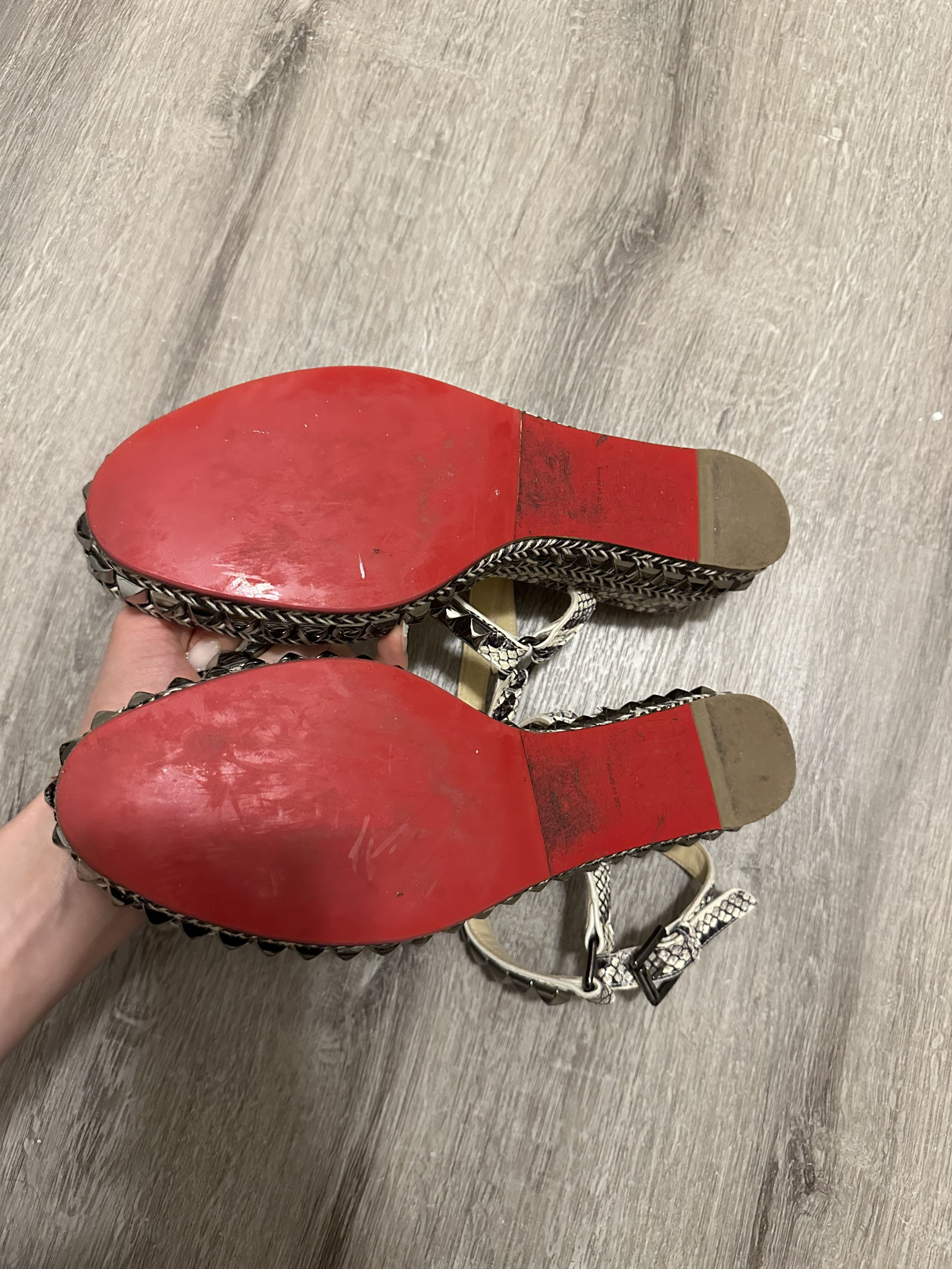 Christian Louboutin Christian Louboutin Rockstud Python Snakeskin Espadrilles Size US 9 / IT 39 - 4 Thumbnail
