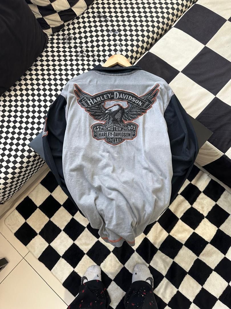 Harley Davidson × Vintage HARLEY DAVIDSON HALF ZIPPER Size US XXL / EU 58 / 5 - 1 Thumbnail