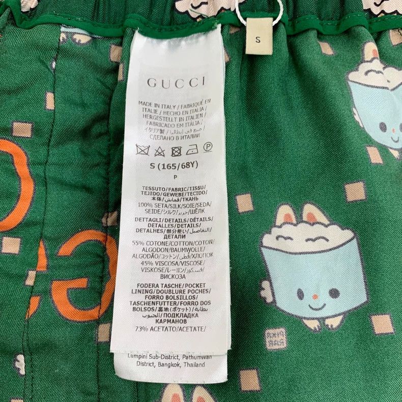 Gucci Gucci SizeS Green cartoon logo printed full-printed mulberr Size 24" / US 00 / IT 34 - 7 Thumbnail