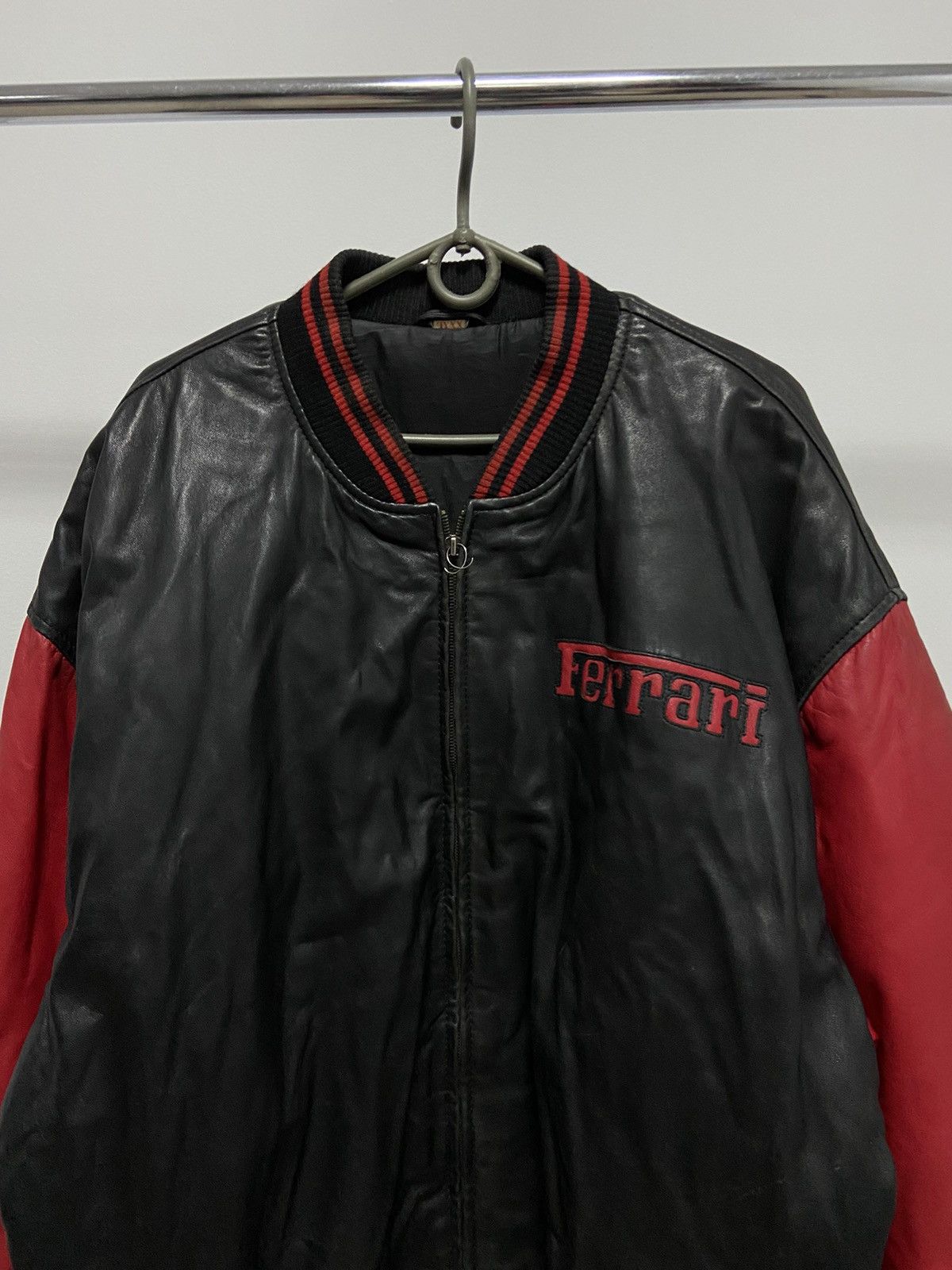 Ferrari × Vintage Ferrari Leather Bomber Jacket Vintage Big Logo Size US XXL / EU 58 / 5 - 3 Thumbnail