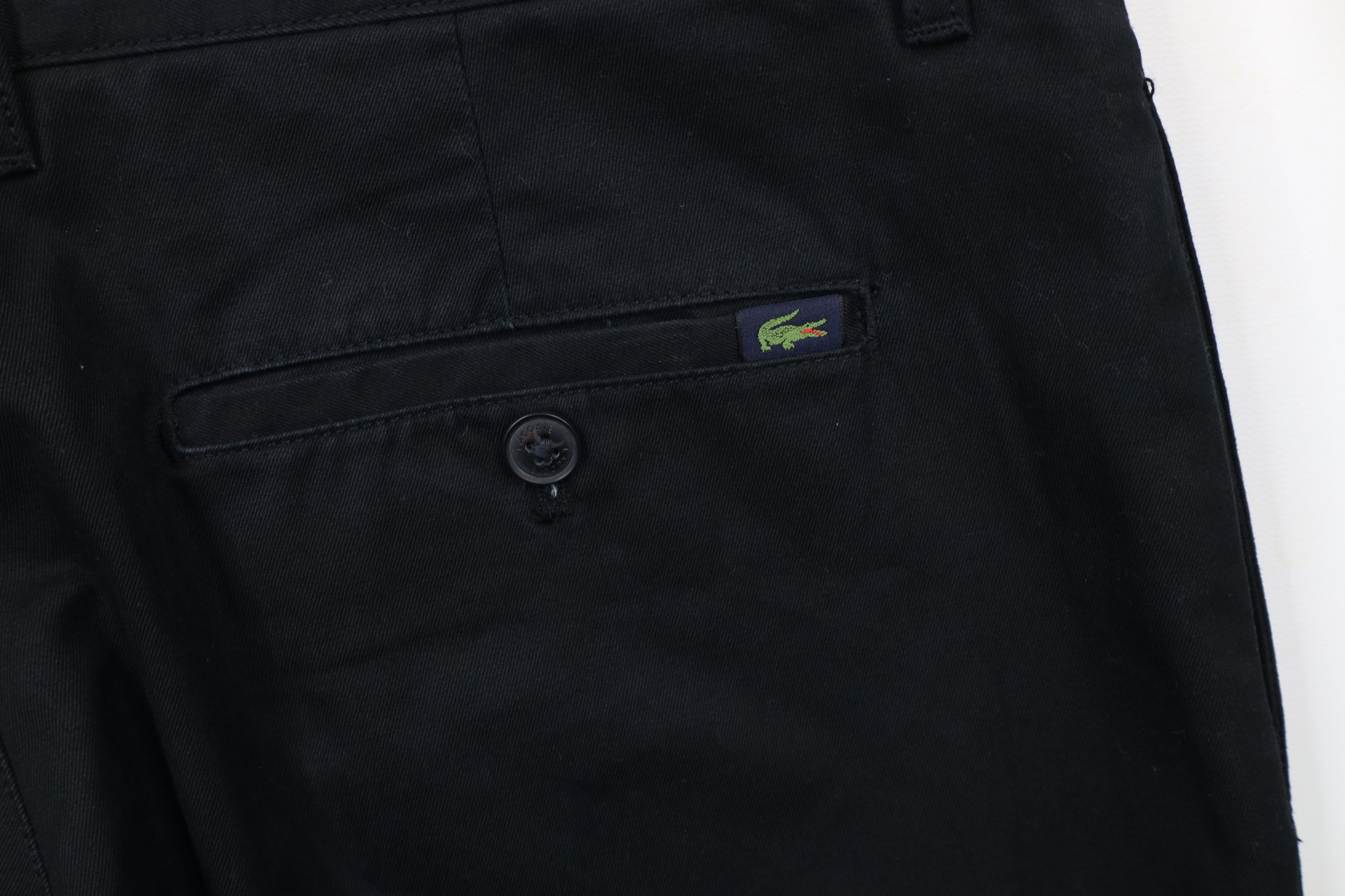 Lacoste × Vintage Lacoste Fit Distressed Flat Front Chino Pants Black Cotton Size US 34 / EU 50 - 13 Thumbnail