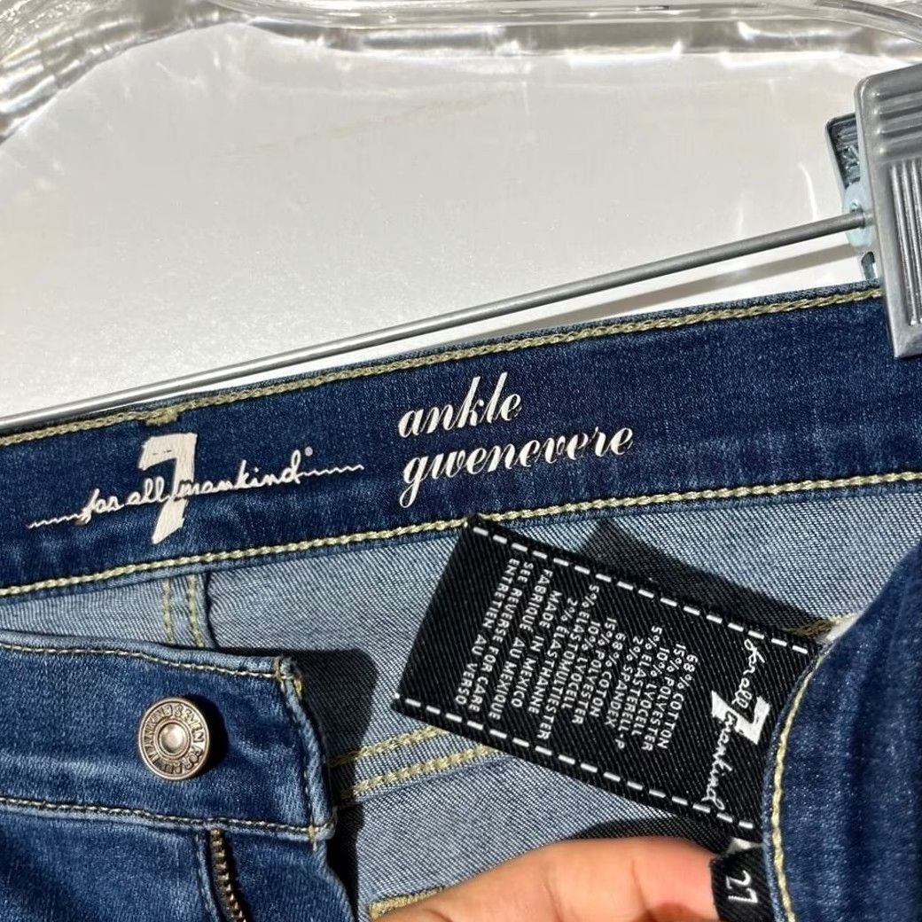 7 For All Mankind VINTAGE 7 For All Mankind Ankle Gwenevere Skinny 5 Pocket Washed Blue Jeans Women's 27 Size 27" / US 4 / IT 40 - 3 Thumbnail
