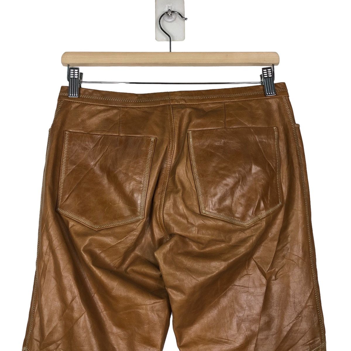 Genuine Leather 🔥Bow Cut Design Genuine Leather Biker Pants Gap Size US 28 / EU 44 - 9 Thumbnail