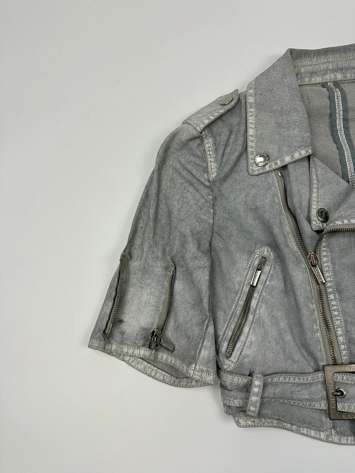 Jean Paul Gaultier Jean Paul Gautier 00’s Silver Short Crop Trench Coat Jacket Size M / US 6-8 / IT 42-44 - 4 Thumbnail