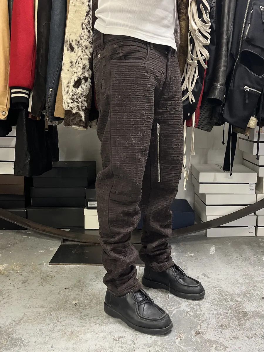 Givenchy SS2021 Givenchy Brown 2 Zips Distressed Biker Pants Size US 34 / EU 50 - 5 Thumbnail