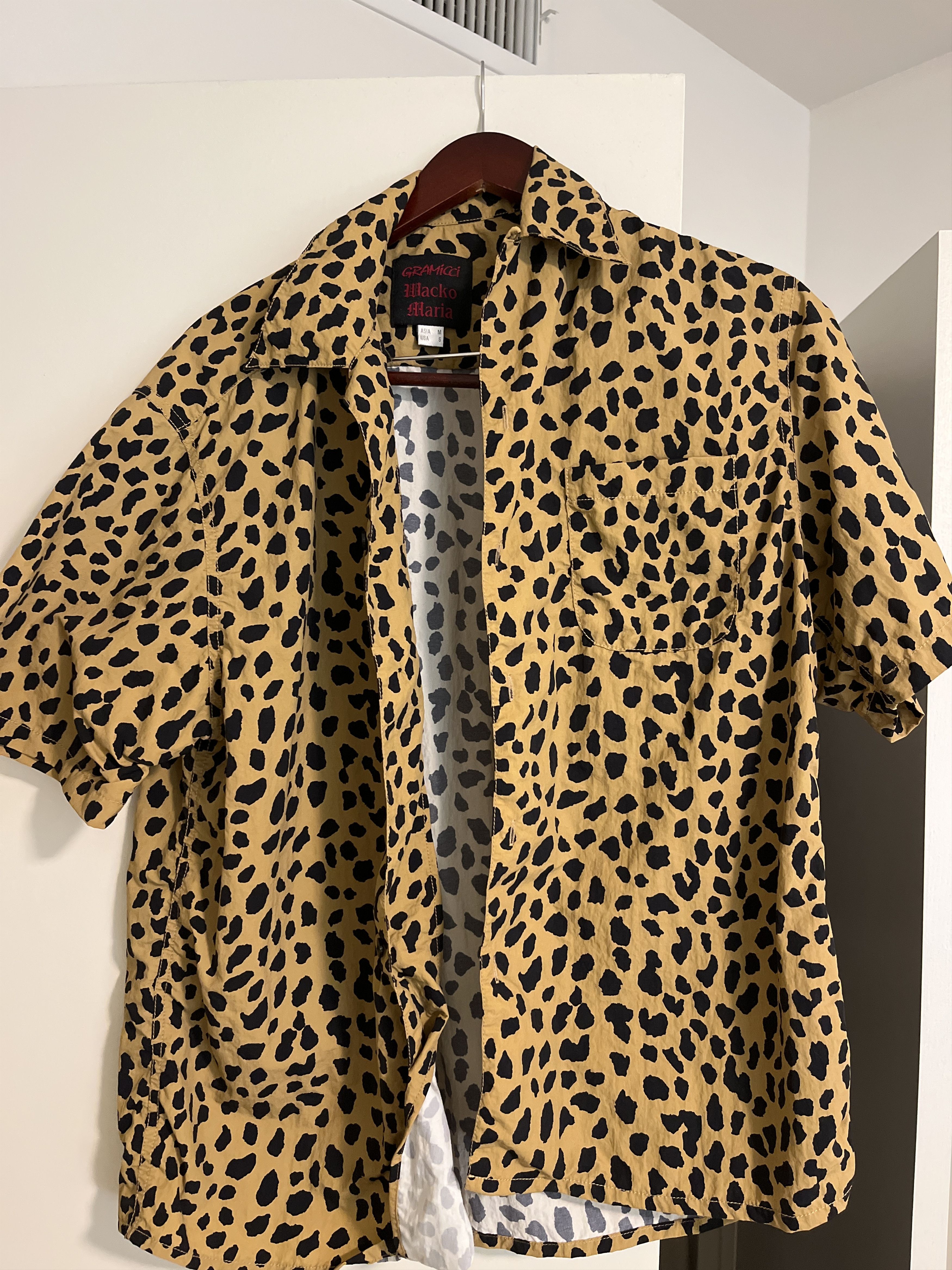 image of Wacko Maria Men’S Leopard Shirt, Men's (Size Small)