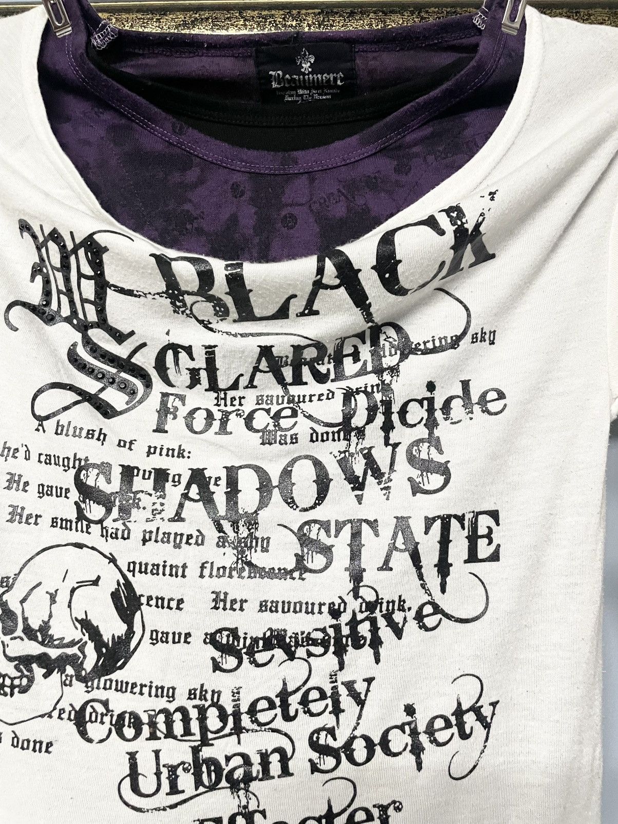Designer Vintage Japan Designer Beaumere Black Shadow Skull Longsleve Size US S / EU 44-46 / 1 - 6 Thumbnail