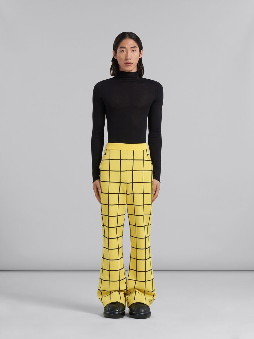 Marni o1w1db10125 Checked Viscose Trousers in Yellow Size US 34 / EU 50 - 2 Thumbnail