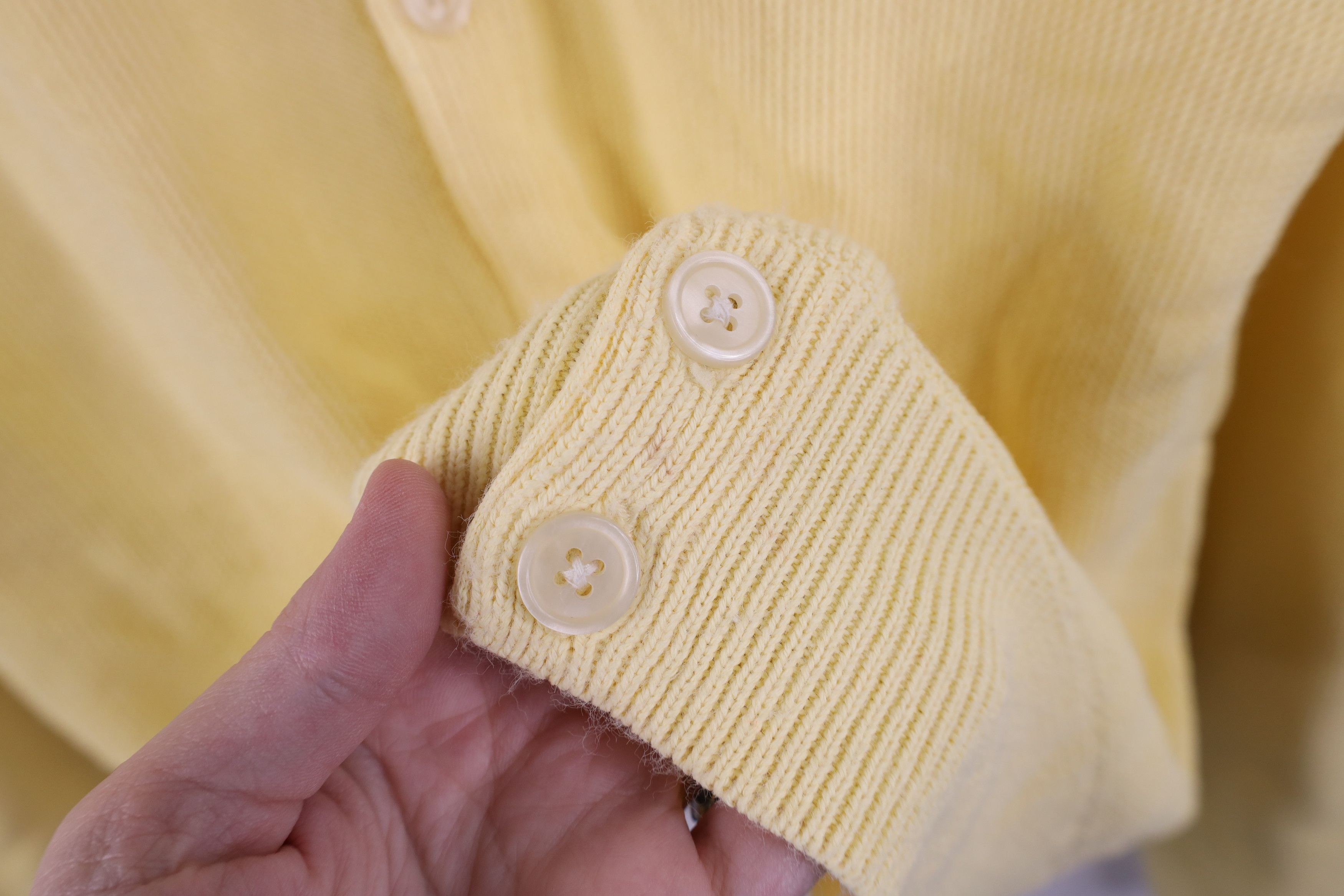 Vintage Vintage 70s Streetwear Knit Cardigan Sweater Yellow Acrylic Size US XL / EU 56 / 4 - 4 Thumbnail