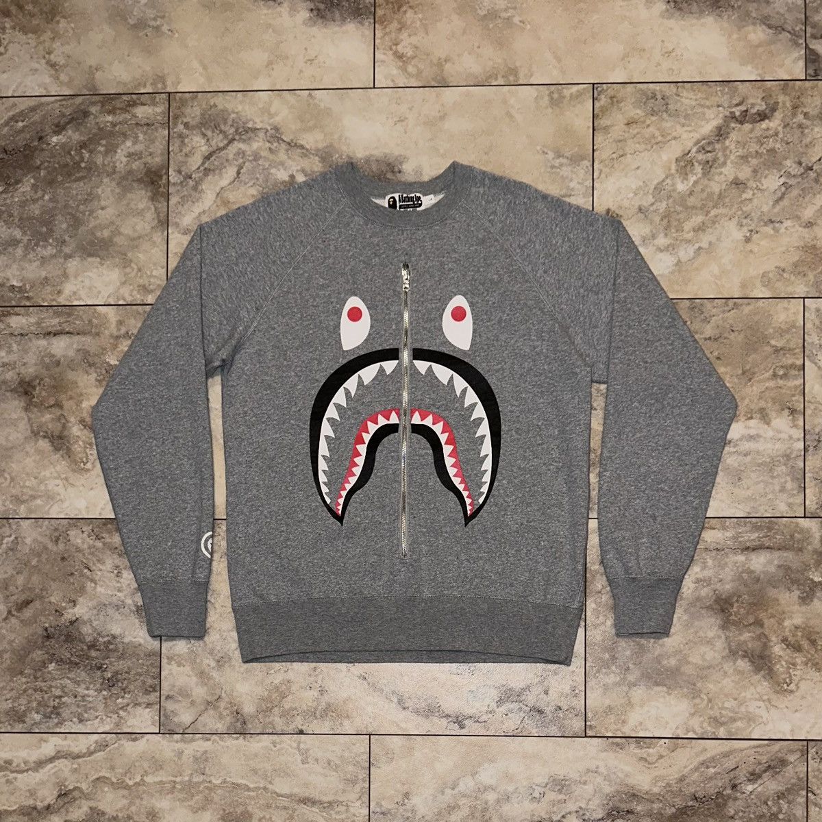 Bape BAPE Shark WGM Metal Zip Crewneck Grey Size Large Size US L / EU 52-54 / 3 - 1 Thumbnail