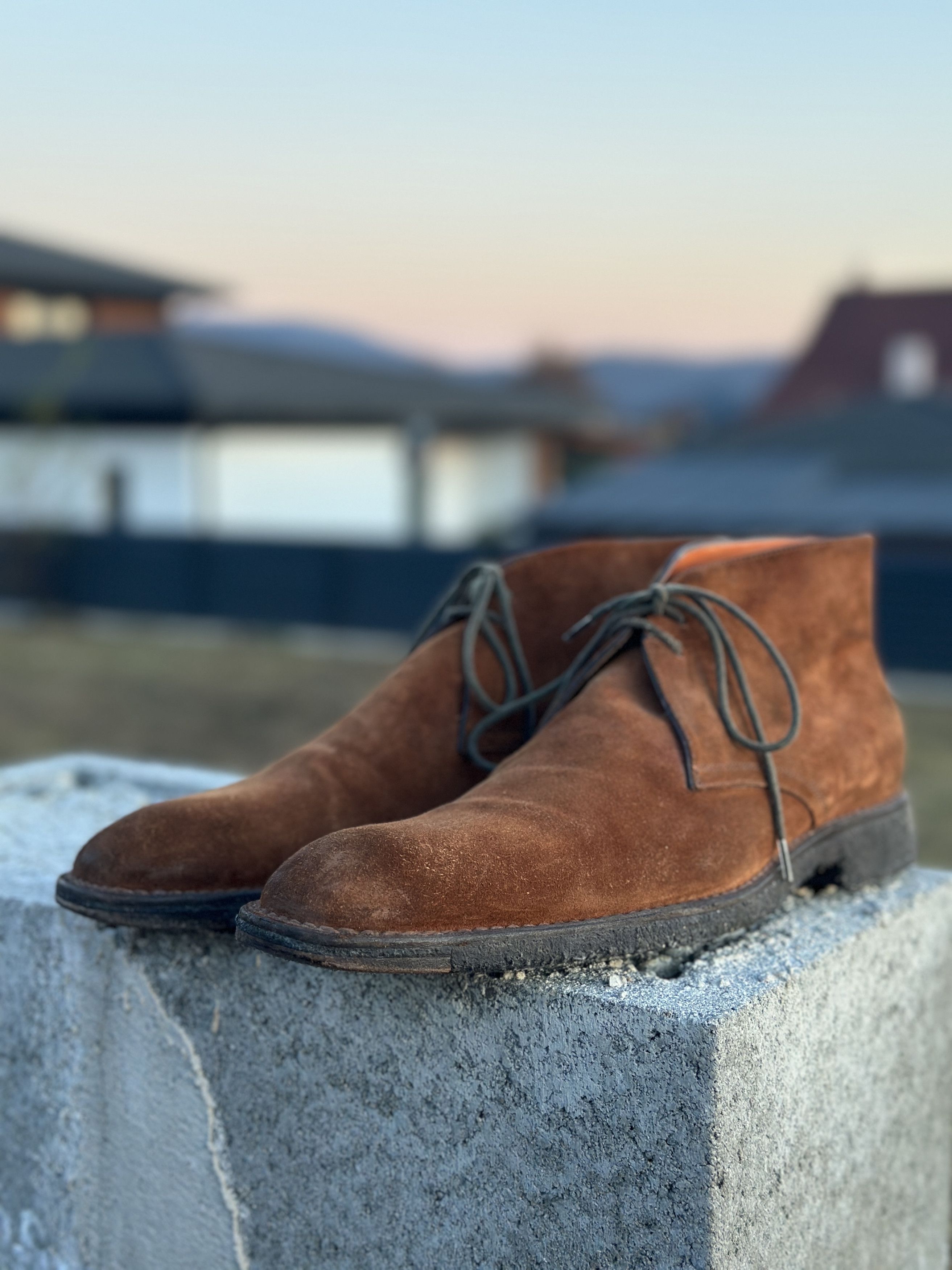 Santoni Santoni Premium Suede Chukka Boots cognac Brown Size 11.5 us Size US 11.5 / EU 44-45 - 2 Thumbnail