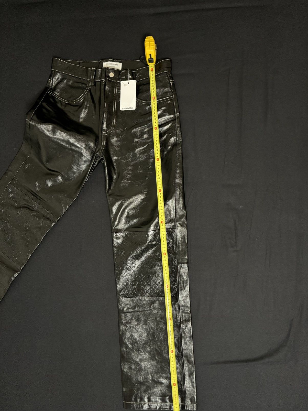 Marine Serre MARINE SERRE Black Embossed Leather Pants Size US 32 / EU 48 - 6 Thumbnail