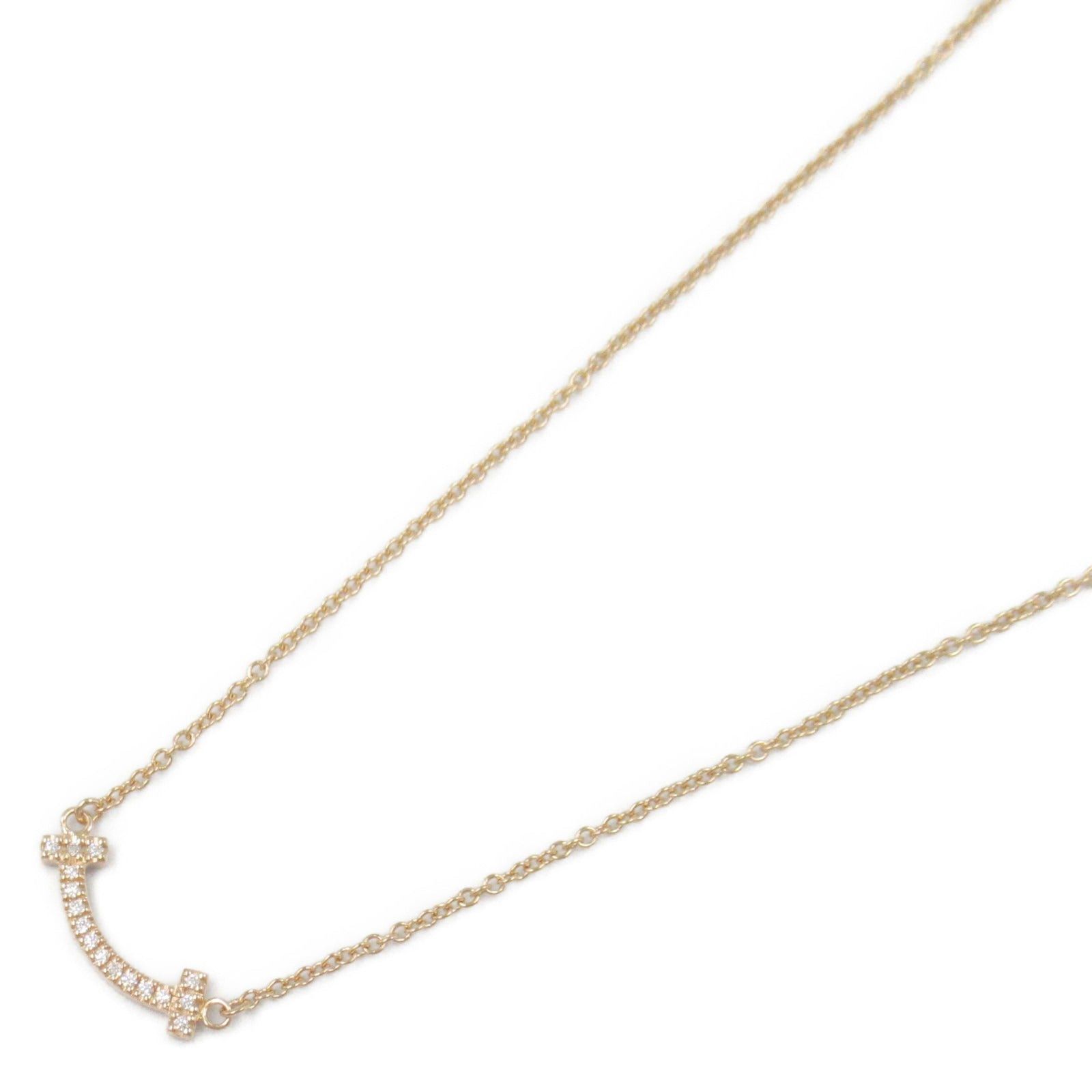 Tiffany & Co. Tiffany Co T-Smile Mini Diamond Necklace K18Pg (Pink Gold) Clear Size ONE SIZE - 1 Thumbnail