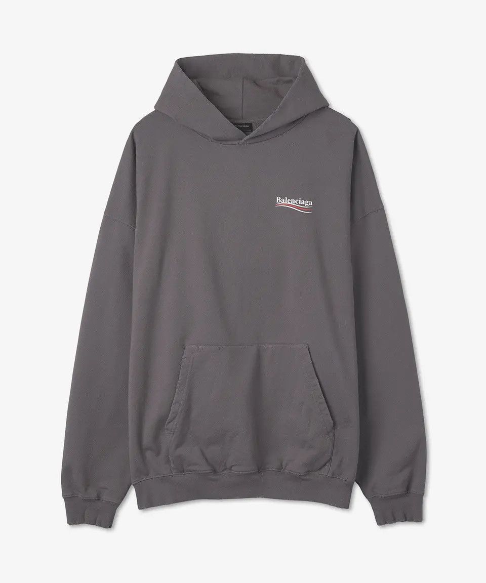 Balenciaga o1mt1gz1224 Political Campaign Hoodie Large Fit Dark Grey Size US XL / EU 56 / 4 - 1 Thumbnail