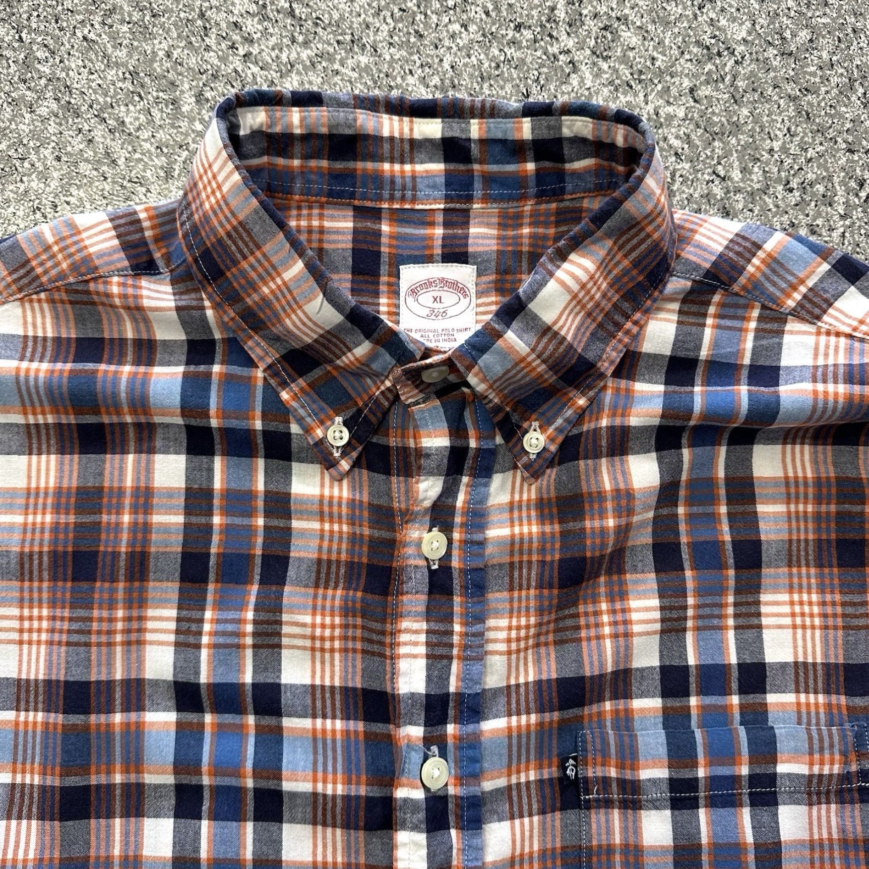 Brooks Brothers Brooks Brothers Button-Down Shirt Mens XL Original Polo Shirt Cotton Plaid Shirt Mens XL Orange Button-Up Casual Business Size US XL / EU 56 / 4 - 3 Thumbnail