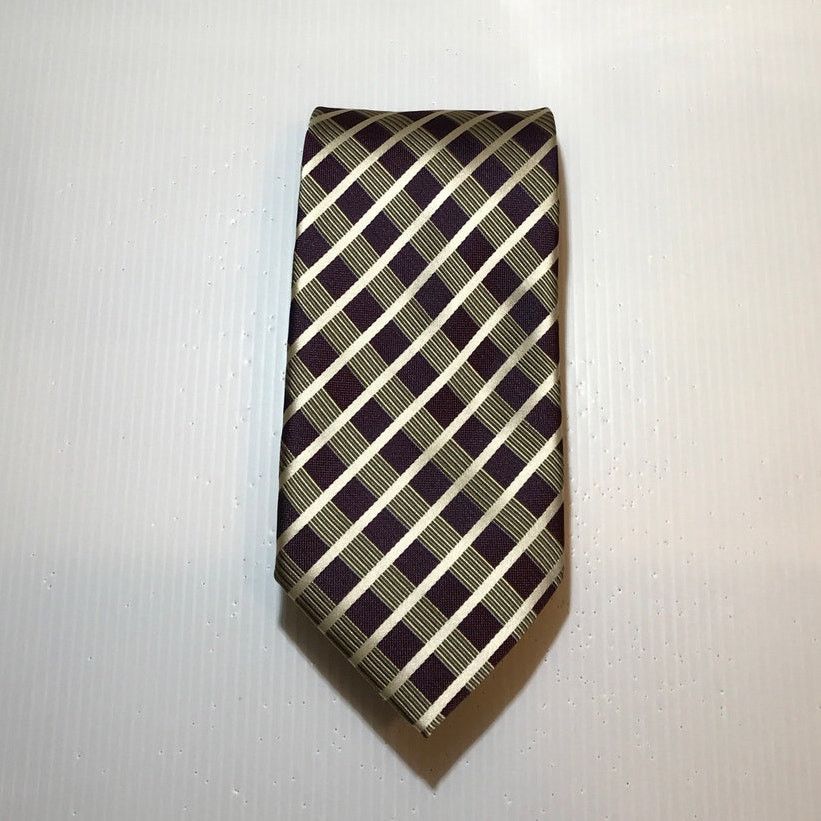Stafford Stafford Essentials Purple Plaid Classic Wide Men Necktie Size ONE SIZE - 1 Thumbnail
