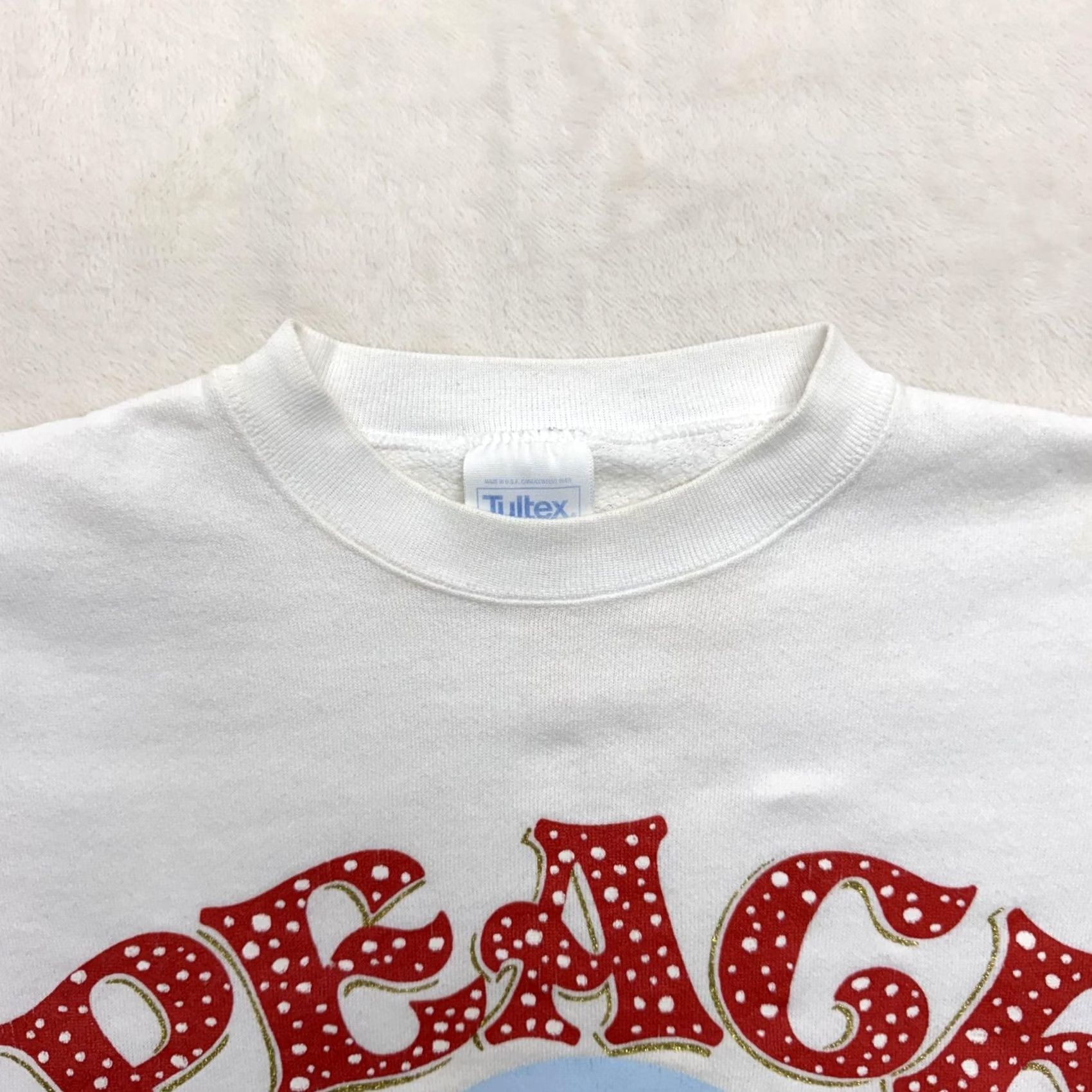 Tultex VINTAGE Tultex Peace On Earth Sweatshirt Mens Large White Christmas Graphic 90s Size US L / EU 52-54 / 3 - 3 Thumbnail