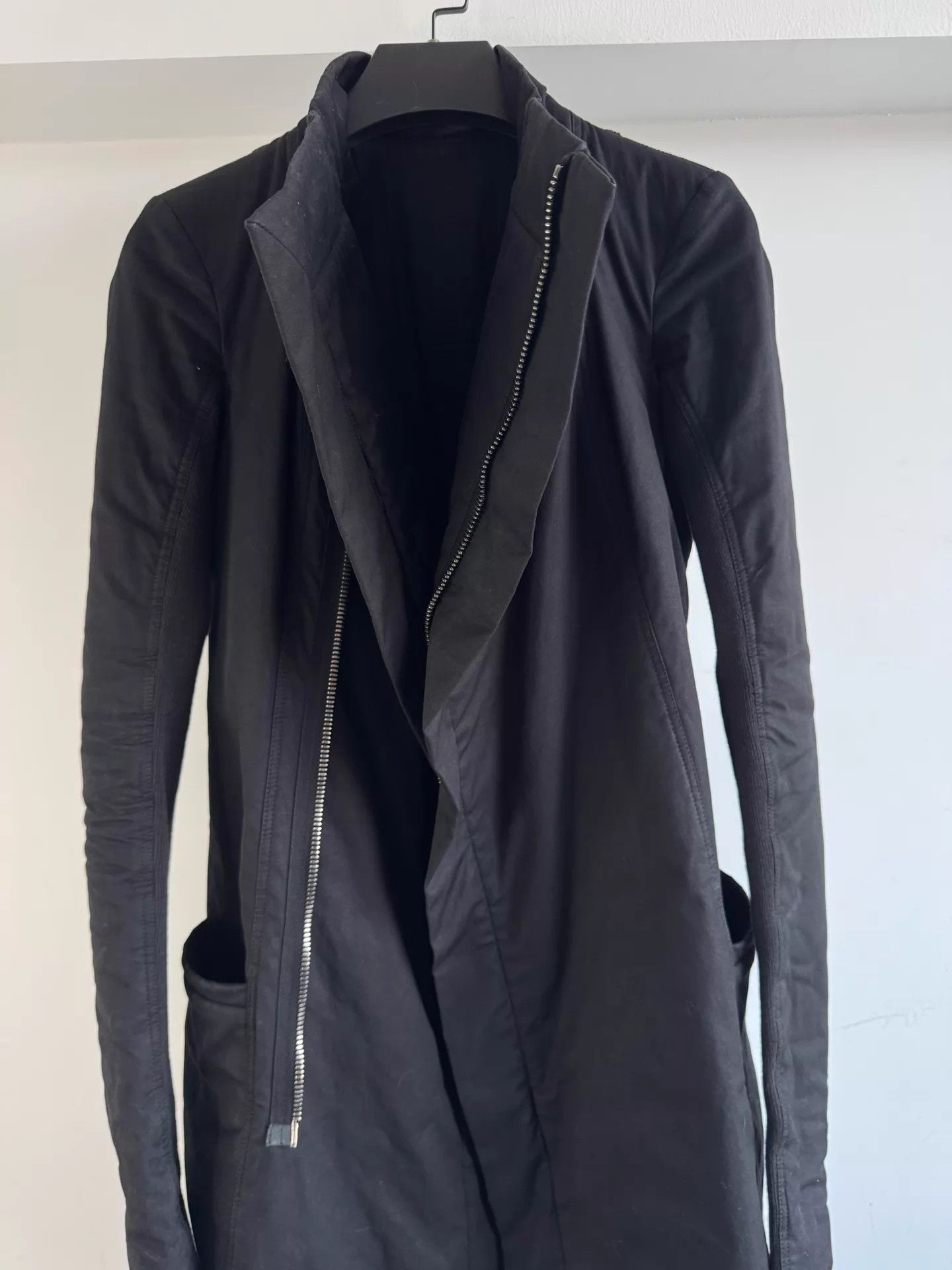 Rick Owens Rick Owens 16FW ro biker long black cotton jacket IT38 Size XS / US 0-2 / IT 36-38 - 3 Thumbnail