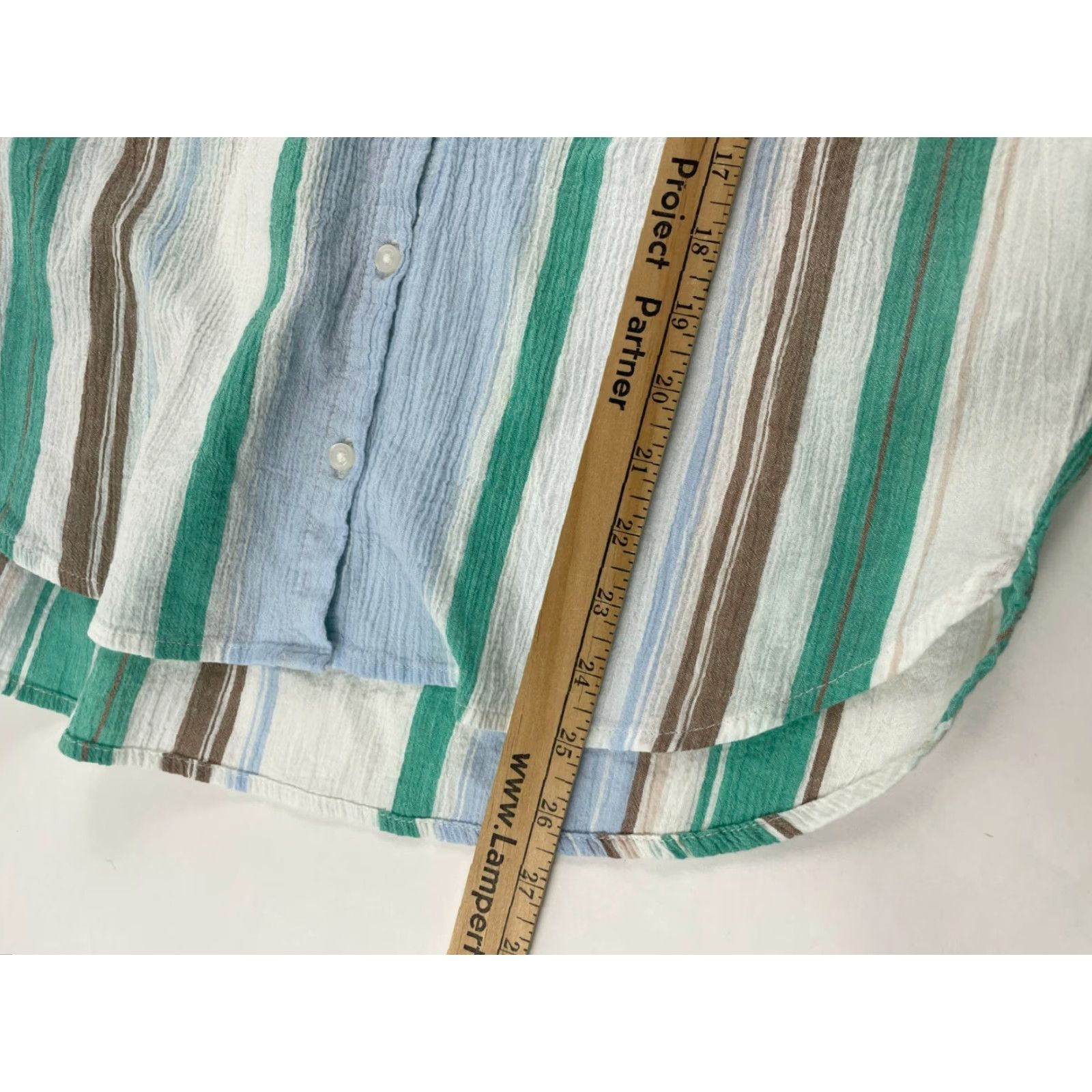 Vintage Time And Tru Blouse Shirt Women's S White Striped Cap Sleeve Buttoned Casual Breathable Size S / US 4 / IT 40 - 6 Thumbnail