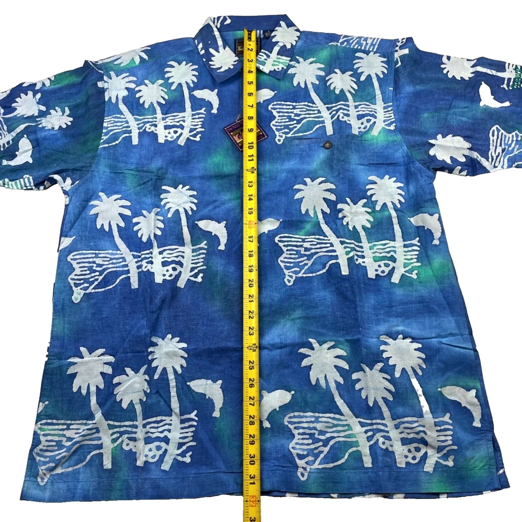 Vintage VINTAGE McNeel Palmer Clubhouse Men’s Hawaiian Camp Shirt Blue Floral S/S Large Size US L / EU 52-54 / 3 - 7 Thumbnail