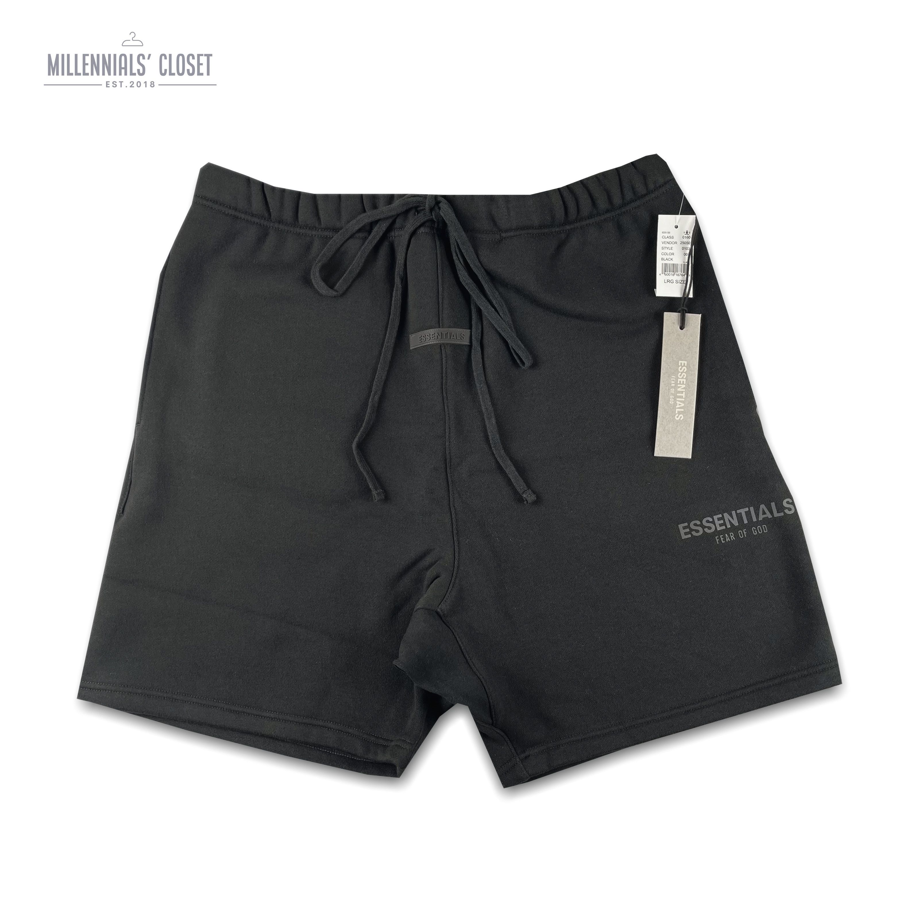 Essentials FOG Fear of God Fear of God Essentials Shorts Black Stretch Limo size L Grailed