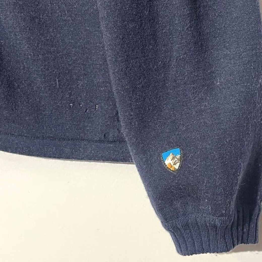 Vintage KUHL Mens Full Zip Sweater 100% Merino Wool Knit Lined Navy Blue Striped L Mens L Size US L / EU 52-54 / 3 - 3 Thumbnail