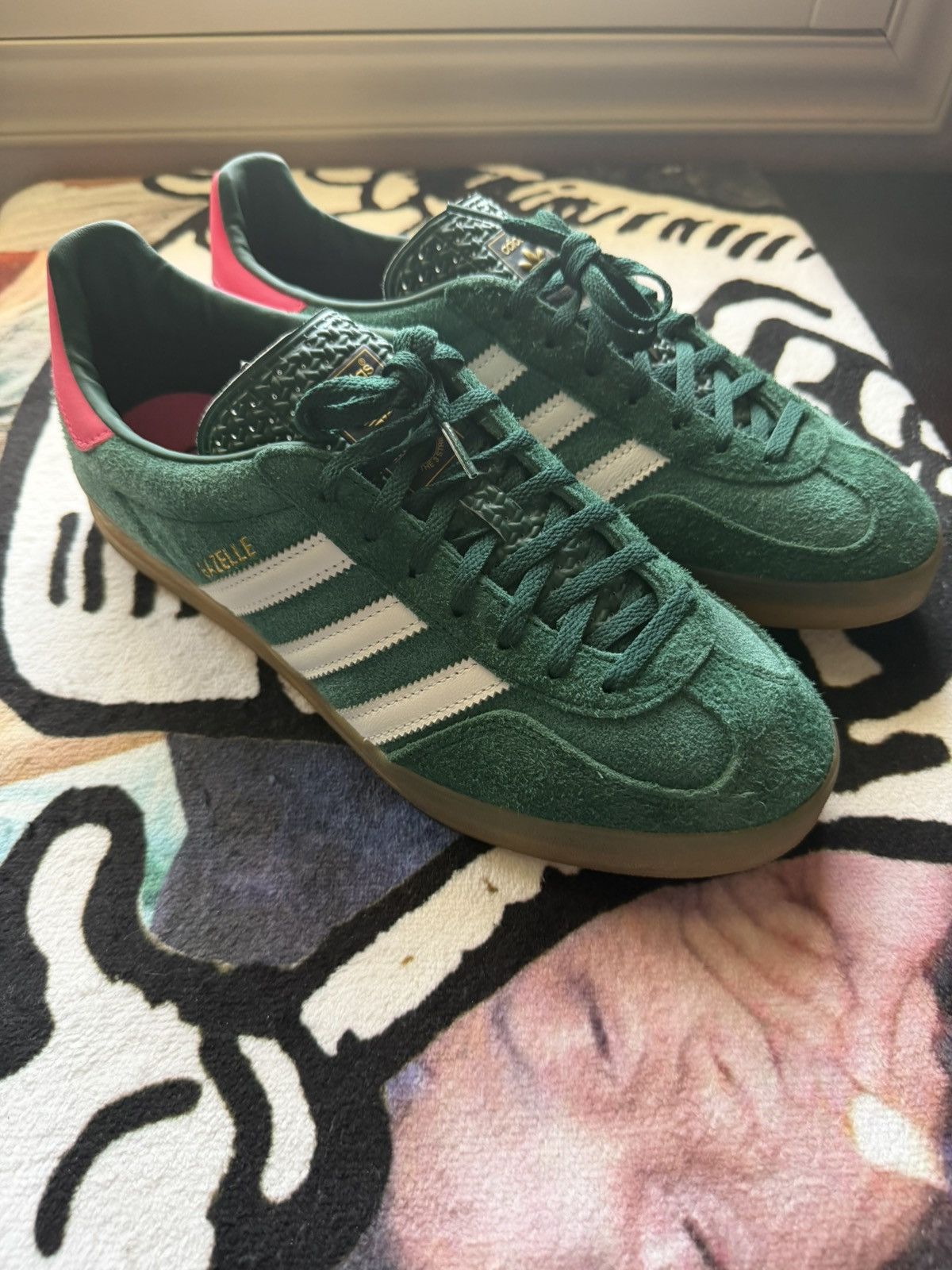 Adidas Adidas Gazelle Indoor Collegiate Green Pink Size US 11 / IT 41 - 2 Thumbnail