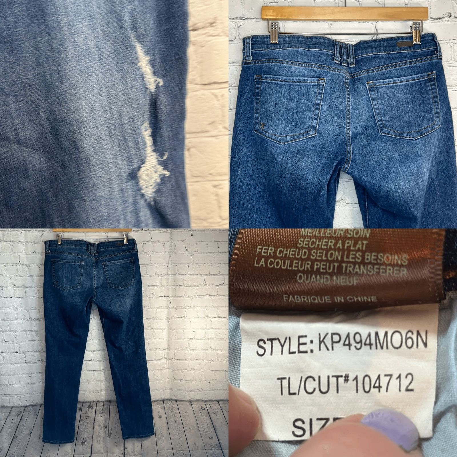 Vintage KUT from the Kloth Catherine Boyfriend Jeans size 12 Womens Blue Flared Size 34" / US 12 / IT 48 - 8 Thumbnail