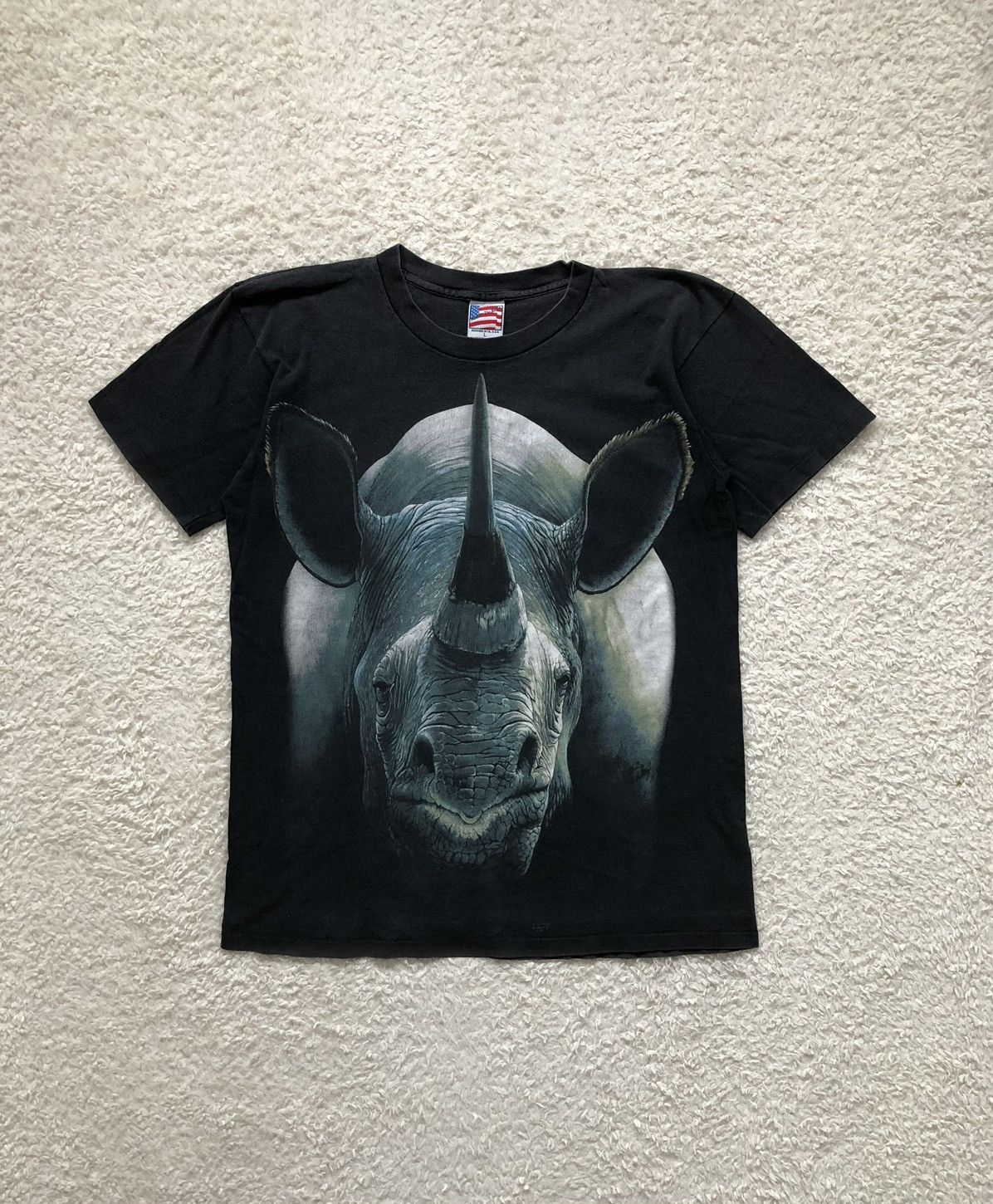 Vintage Tshirt Rhino Animal Nature Art 1994 Graphic 3D Single Stitch Size US L / EU 52-54 / 3 - 1 Thumbnail