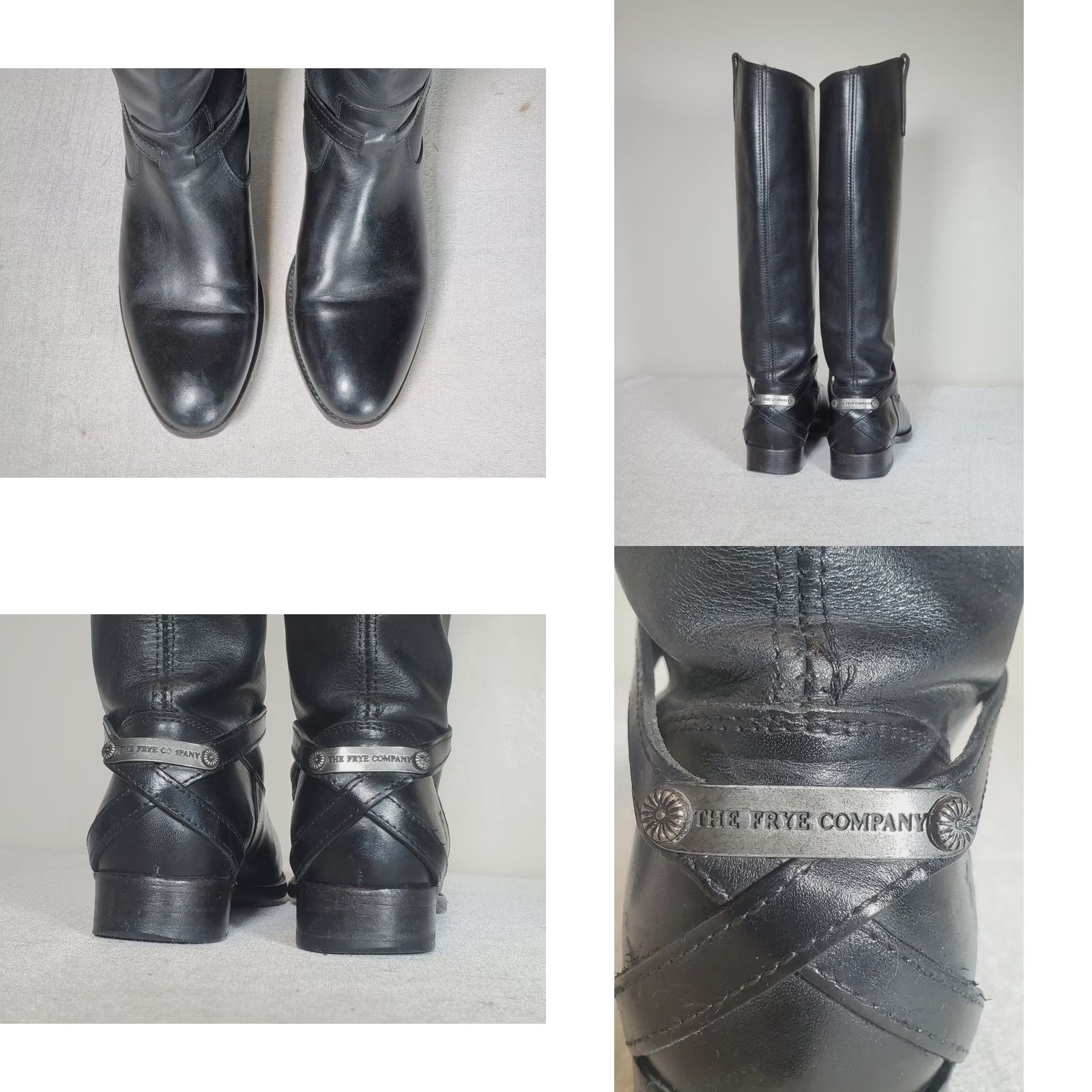 Frye FRYE Lindsay Plate Tall Riding Boots Black Leather 3476889 Knee-High Womens US 8 B Size US 8 / IT 38 - 8 Thumbnail