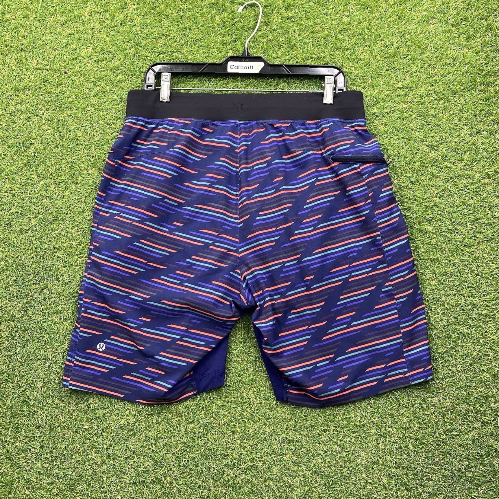 Lululemon Lululemon athletica Shorts Mens 30 Multicolor Stripe 9" Athletic Lined T.H.E. SHORT Athletic Casual, Travel, Workwear Mens 30 Blue Striped Shorts Size US 30 / EU 46 - 2 Thumbnail