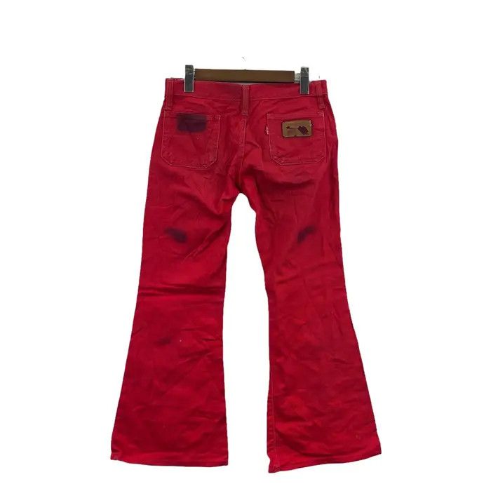Johnbull Vintage JOHN BULL JAPANESE Denim Distress Red Boot Cut Jeans Size 32" / US 10 / IT 46 - 2 Thumbnail