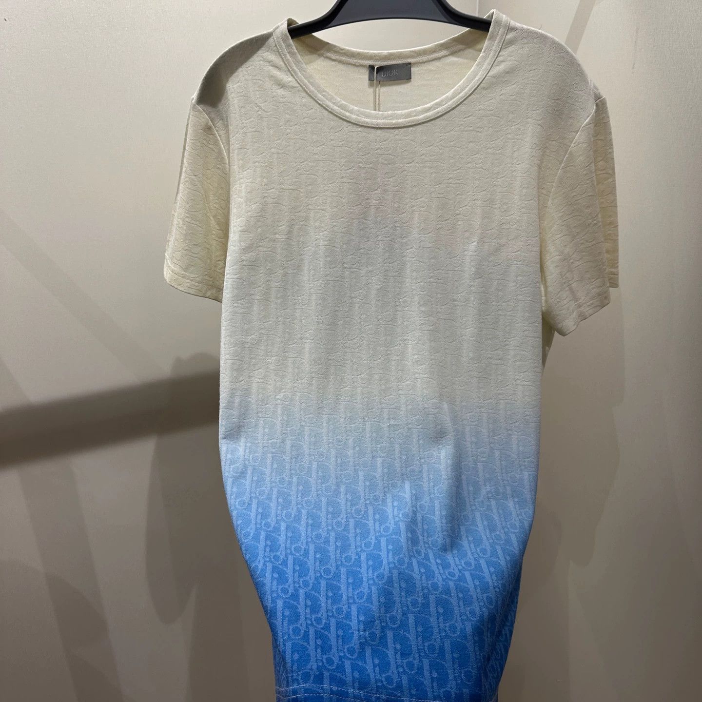 Christian Dior Monsieur Dior Oblique White Blue Gradient Short Sleeve M Size M / US 6-8 / IT 42-44 - 6 Thumbnail