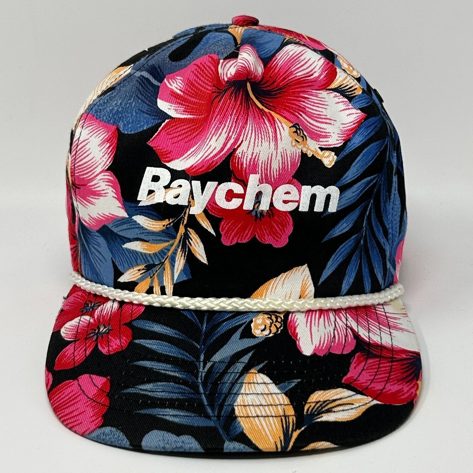Vintage Vintage 80s Raychem Floral Hat Baseball Cap Hawaiian Black Size ONE SIZE - 1 Thumbnail