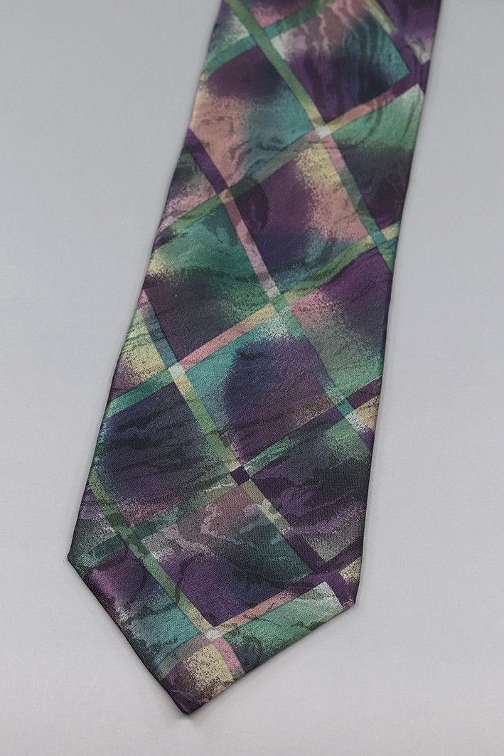 Lanvin Lanvin Paris Abstract Plaid Silk Tie Size ONE SIZE - 1 Thumbnail