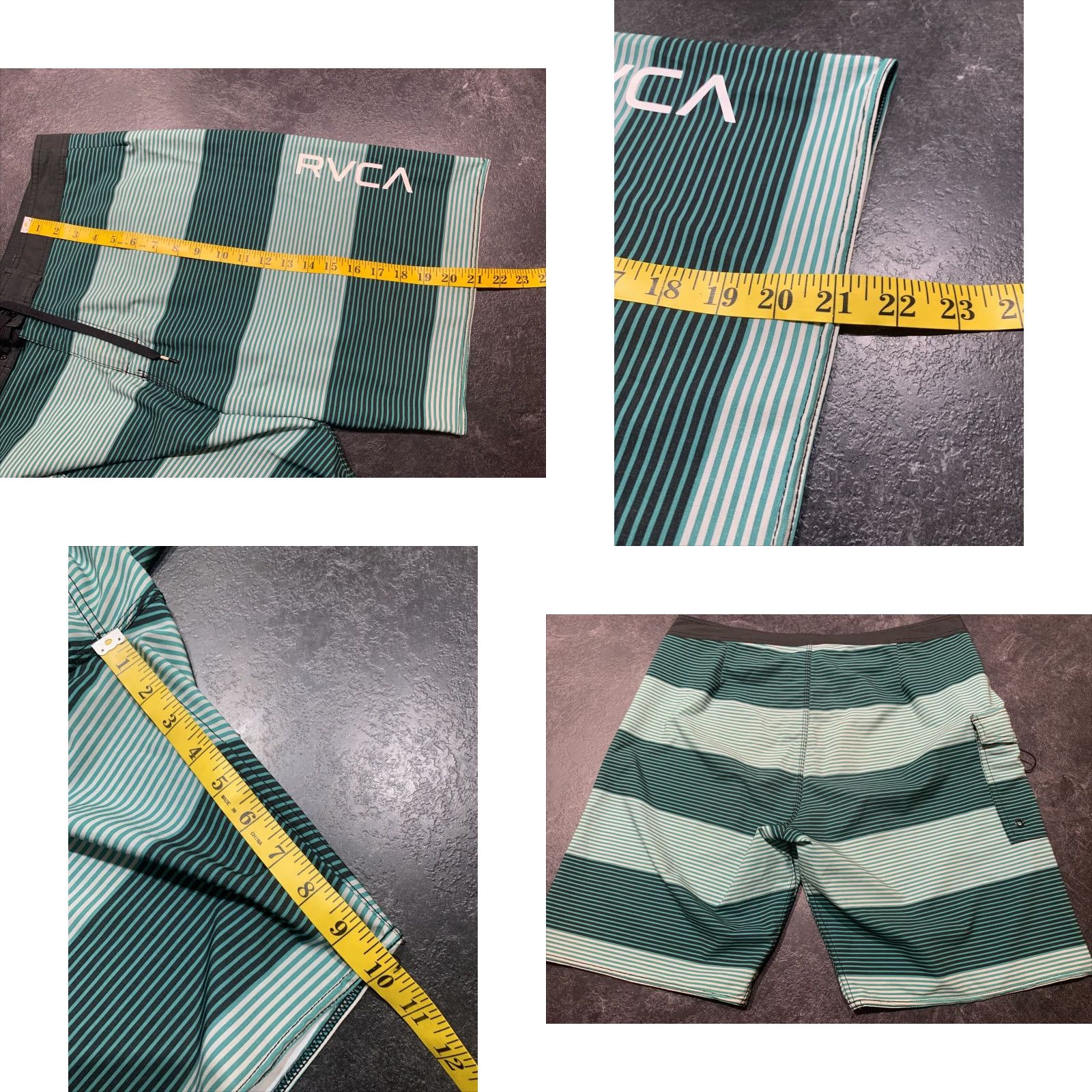 RVCA RVCA Board Shorts Mens 36 Striped Beach Swim Trunks Drawstring Performance Surfing Size US 36 / EU 52 - 8 Thumbnail