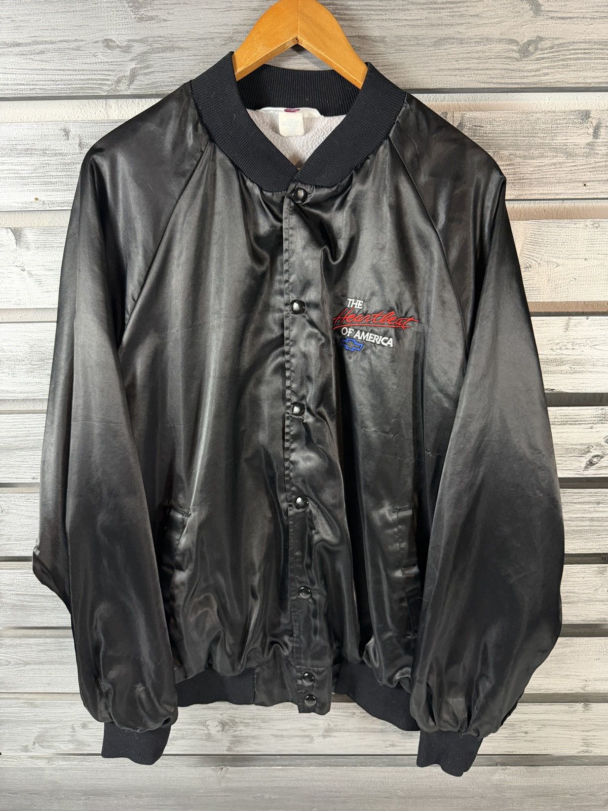 Other Vtg 80s Chevy Heartbeat Of America Jacket XL Satin Bomber Size US XL / EU 56 / 4 - 3 Thumbnail