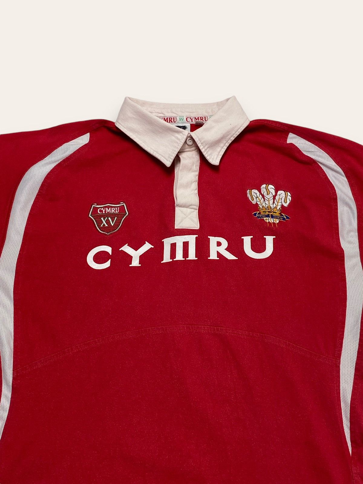 Vintage Vintage GYMRU Red Polo Shirt Big Dragon Logo Size US M / EU 48-50 / 2 - 2 Thumbnail